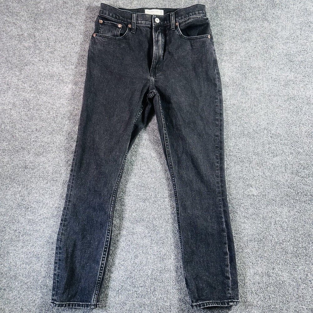 Abercrombie & Fitch The Skinny High Rise Jeans Womens Black Fit 28x28 2R Stretch